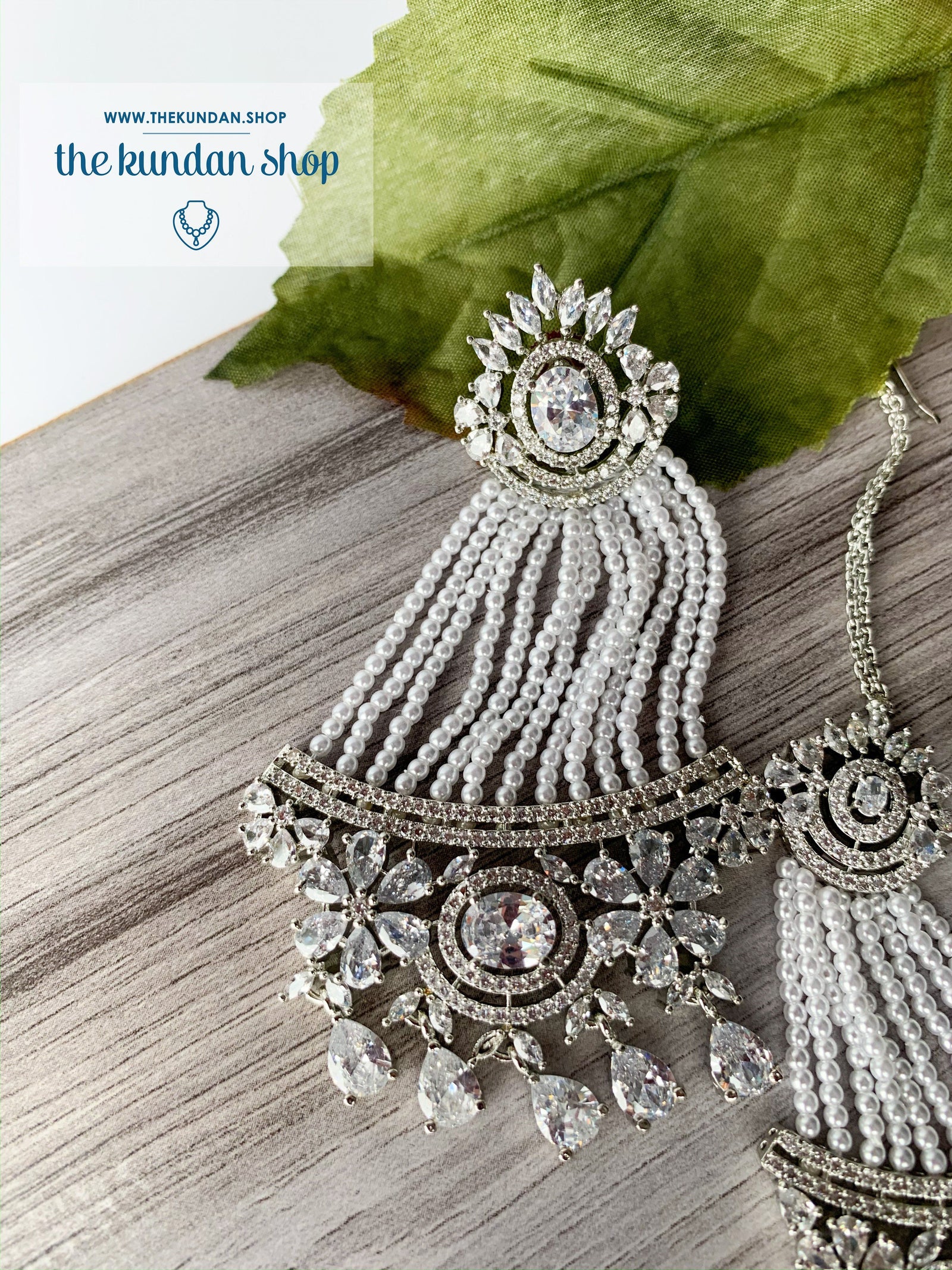 No Strings Attached - Silver, Earrings + Tikka - THE KUNDAN SHOP