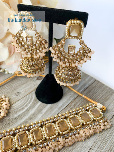 Allured in Light Peach, Necklace Sets - THE KUNDAN SHOP