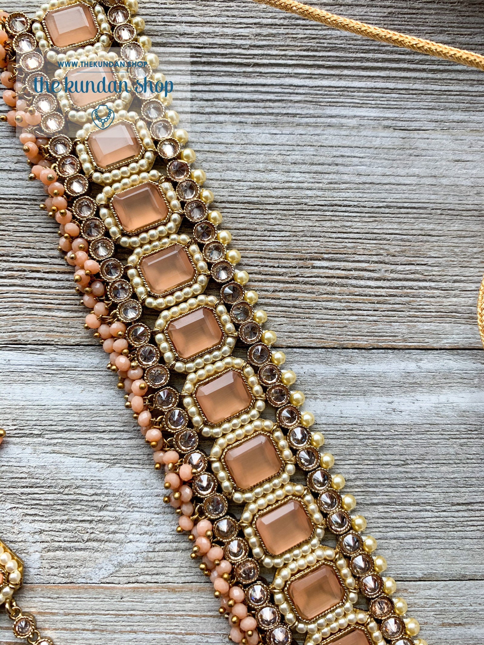 Allured in Peach, Necklace Sets - THE KUNDAN SHOP