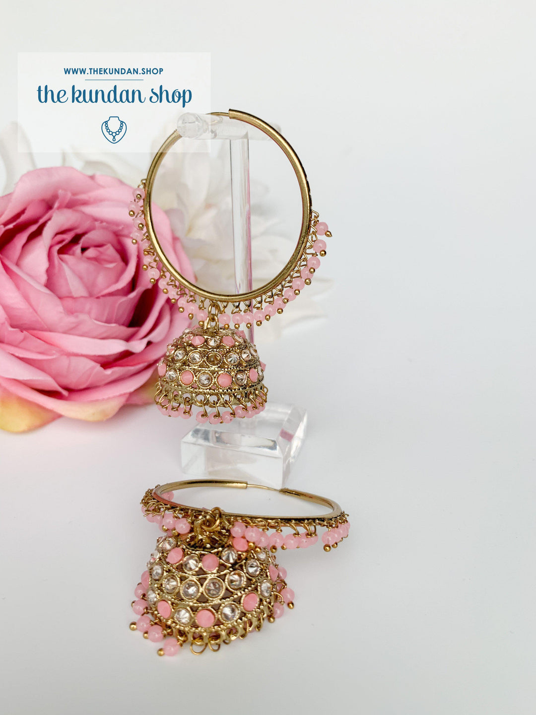 Twinkle Baalis in Antique Earrings THE KUNDAN SHOP Light Pink 