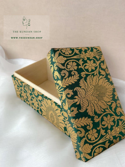 Mini Bangle Box in Banarsi Green Bangles THE KUNDAN SHOP 