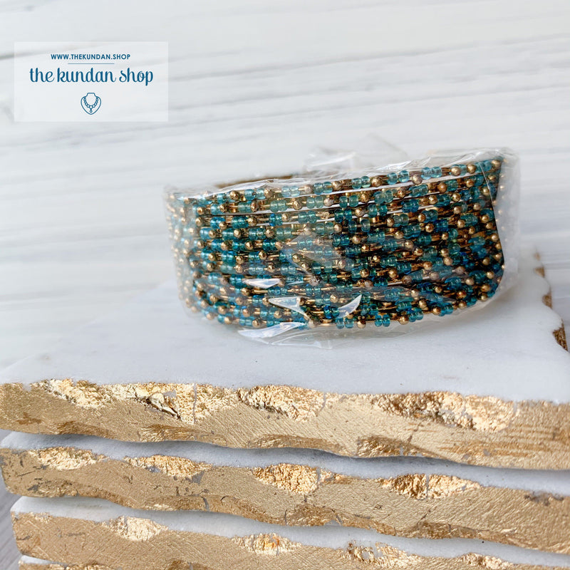 Gold & Bead Bangle Stacks, Bangles - THE KUNDAN SHOP