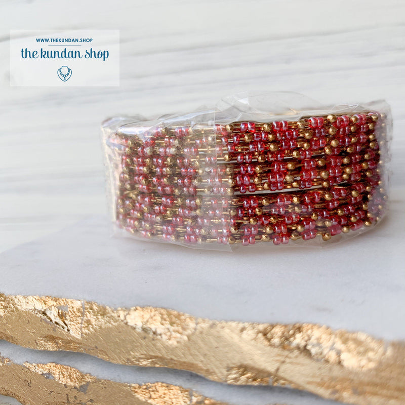 Gold & Bead Bangle Stacks, Bangles - THE KUNDAN SHOP