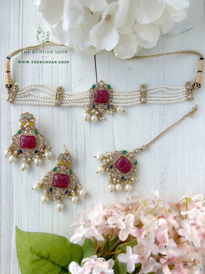 Incline in Polki (in more colors) Necklace Sets THE KUNDAN SHOP Multi 