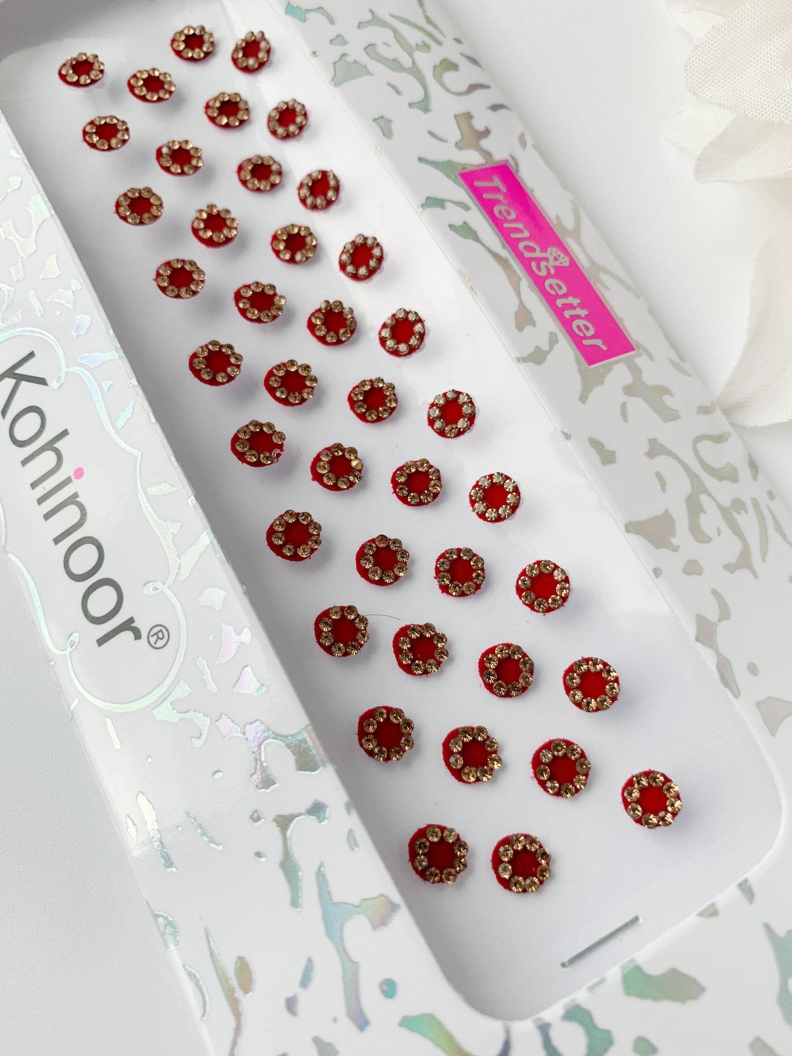 Maroon Rhinestone Bindis Bindis THE KUNDAN SHOP 