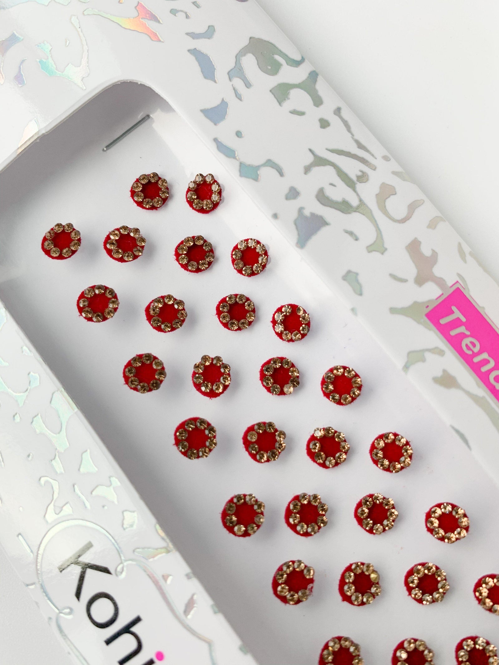 Maroon Rhinestone Bindis Bindis THE KUNDAN SHOP 