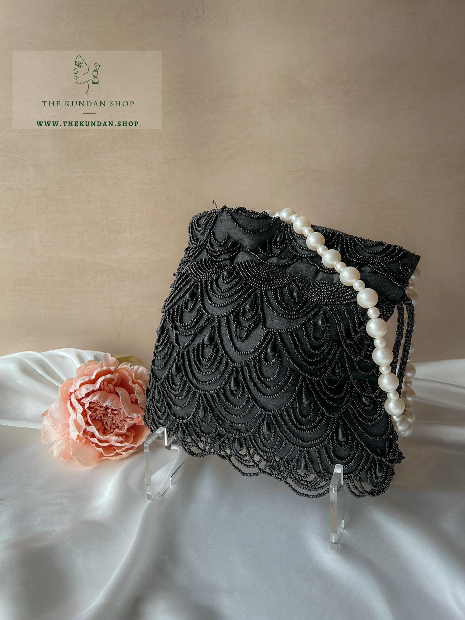 Chic Pouch in Black Clutch THE KUNDAN SHOP 