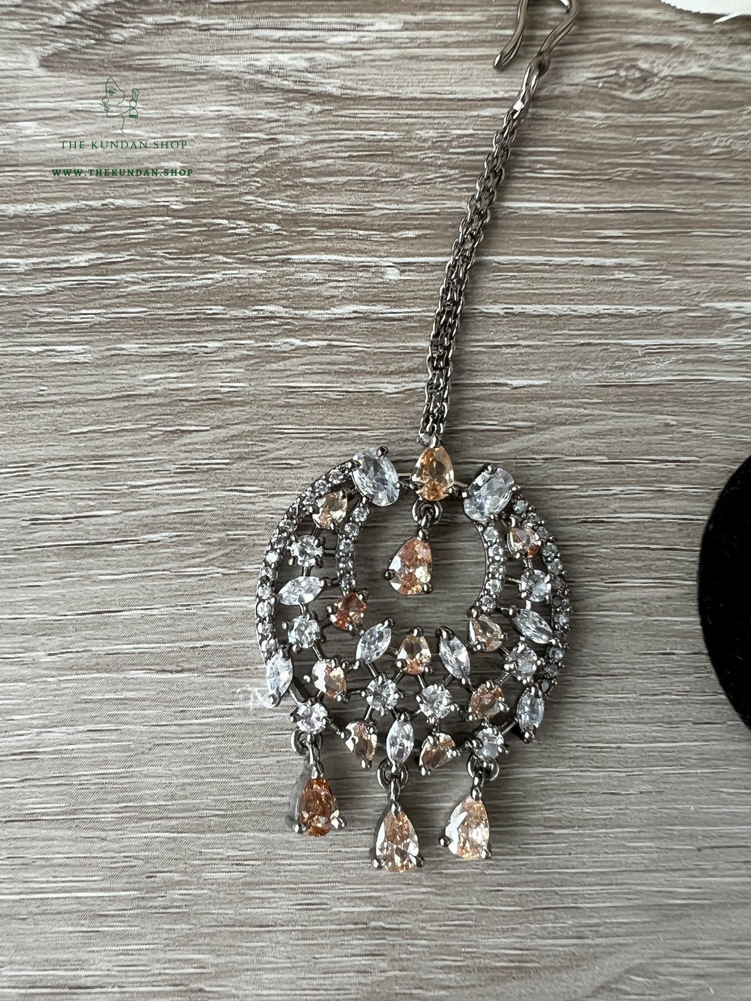 Humble in Black & Gold Earrings + Tikka THE KUNDAN SHOP 
