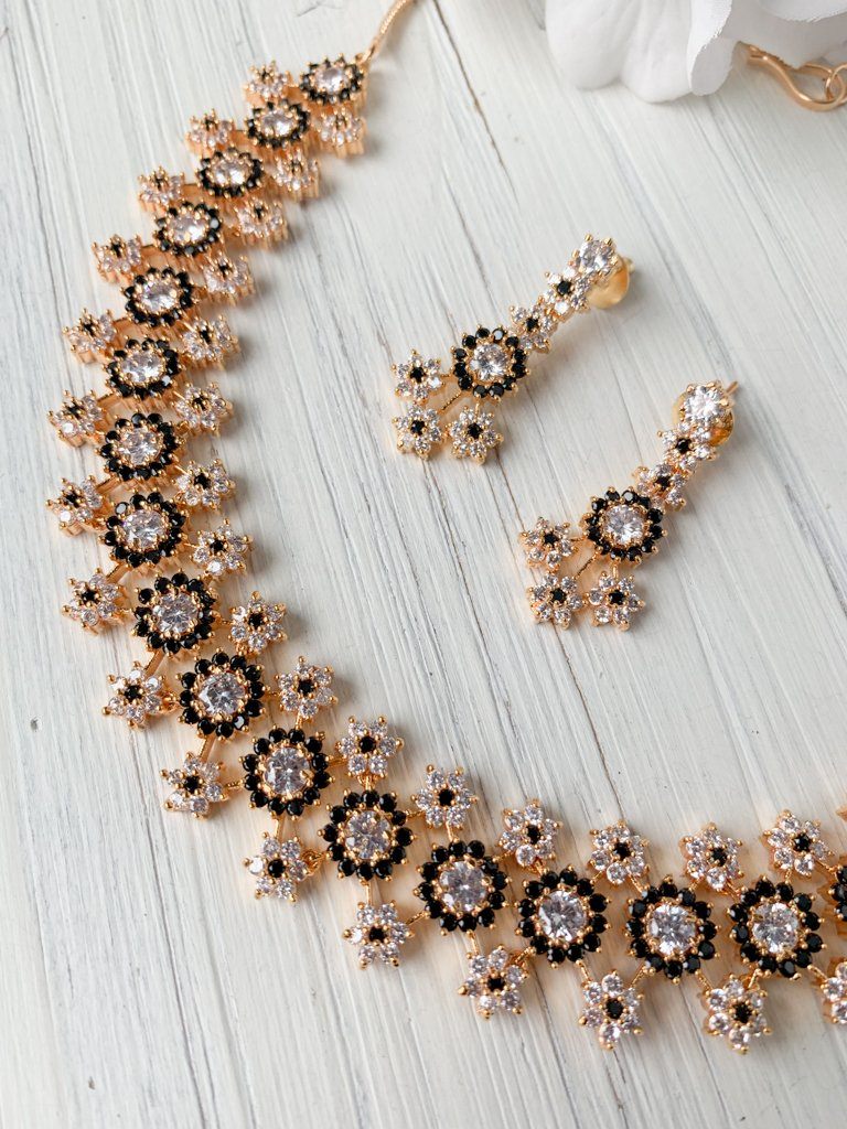 Cherished in Gold & Black Necklace Sets THE KUNDAN SHOP 