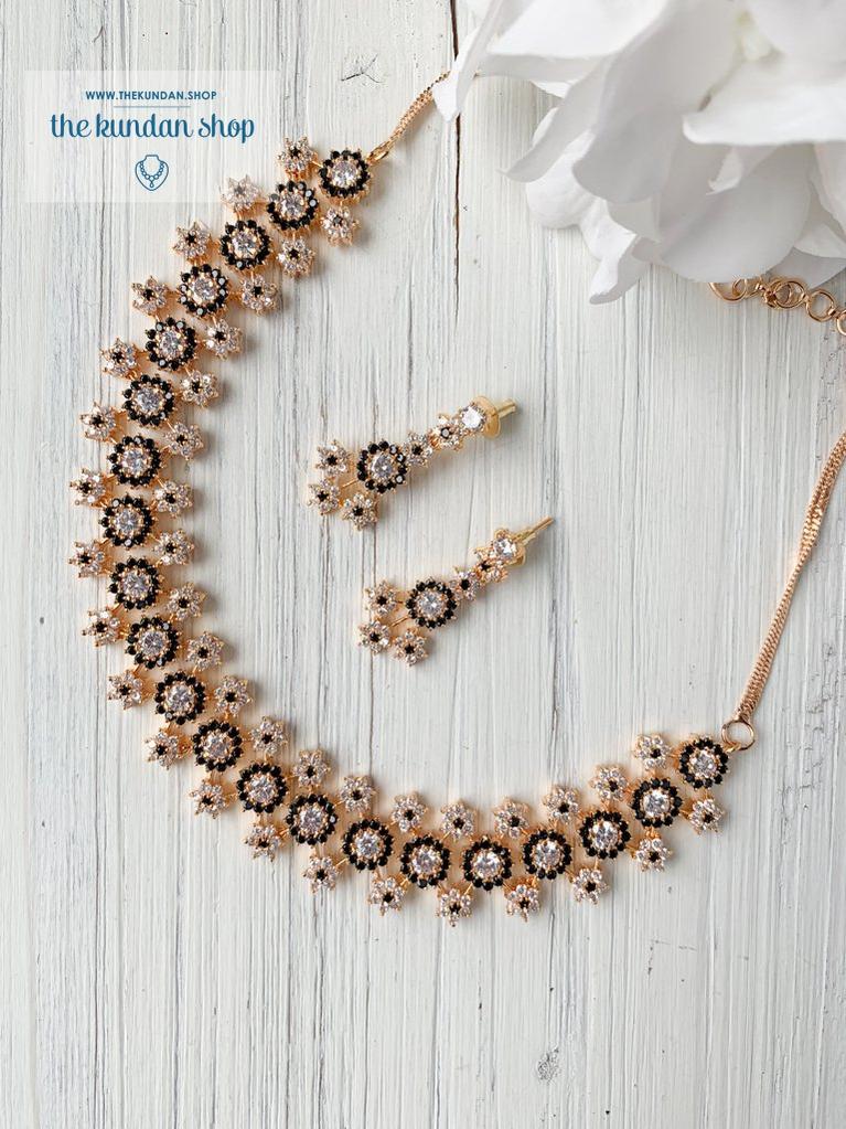 Cherished in Gold & Black Necklace Sets THE KUNDAN SHOP 