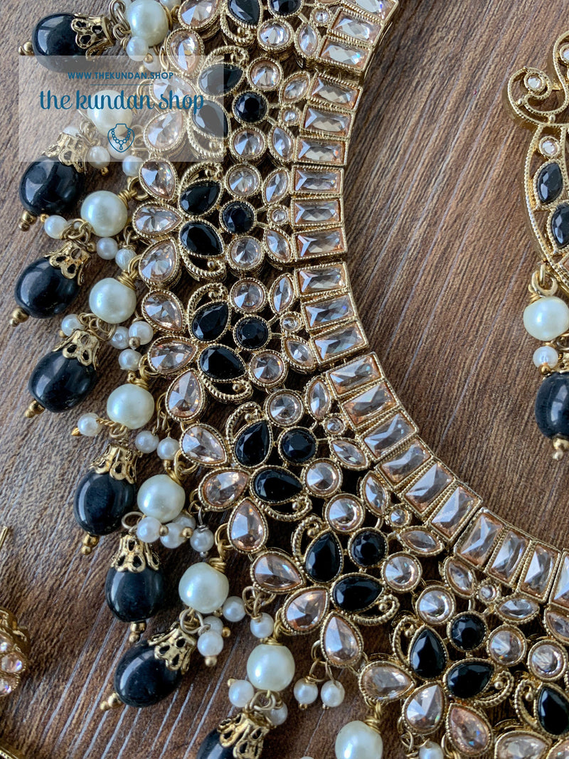 Complexed in Polki, in Black Necklace Sets THE KUNDAN SHOP 