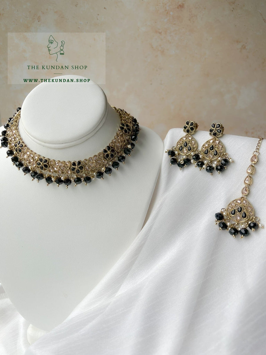 Imagine Polki in Black Necklace Sets THE KUNDAN SHOP 