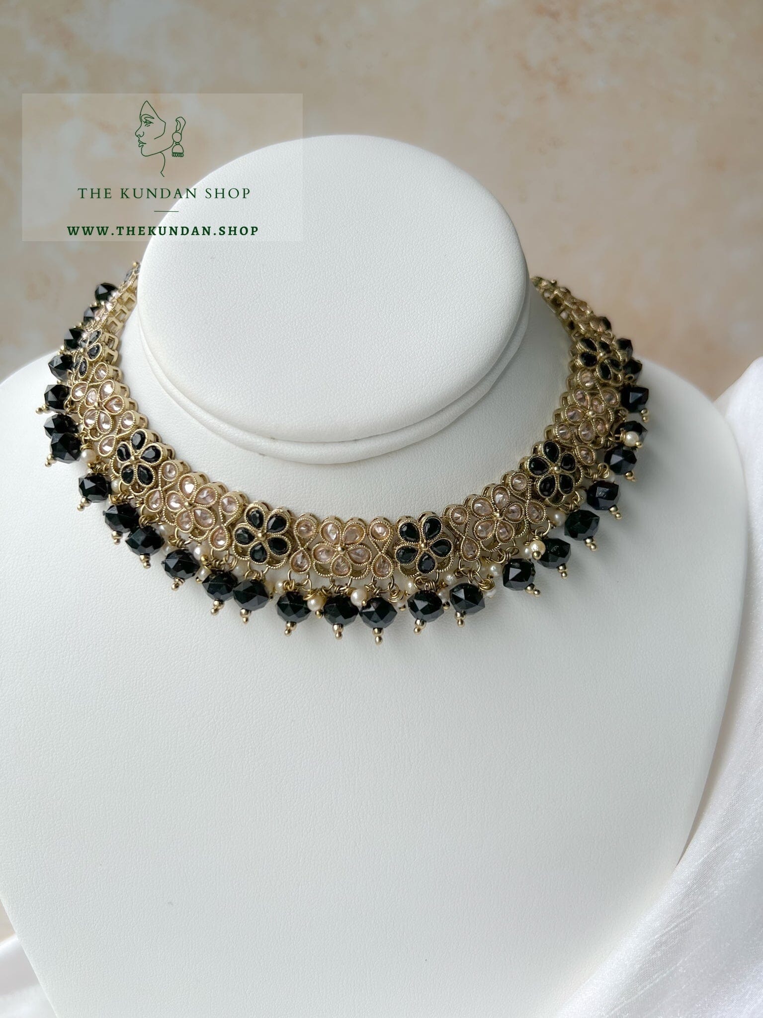 Imagine Polki in Black Necklace Sets THE KUNDAN SHOP 