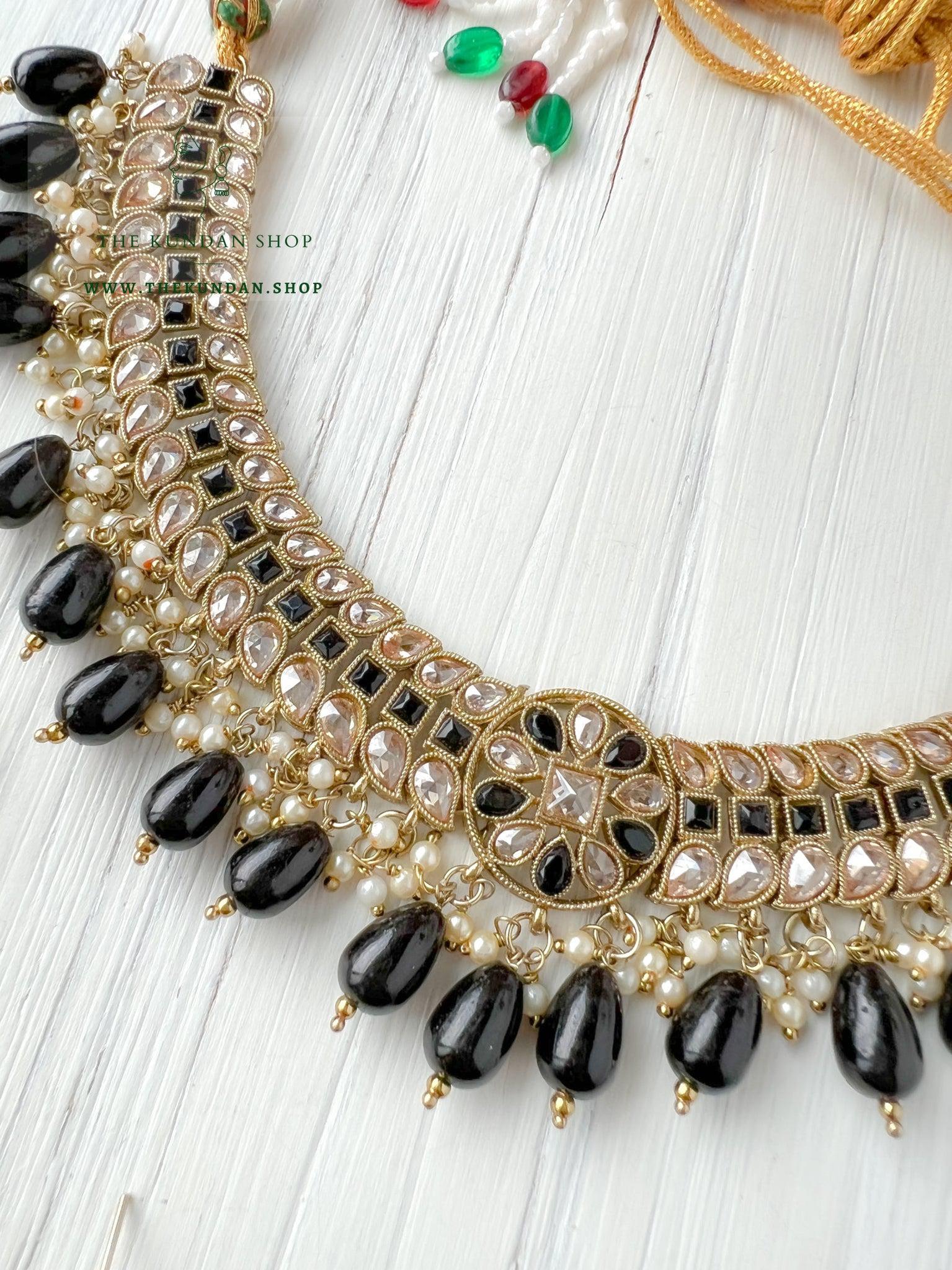 Sundown in Black Necklace Sets THE KUNDAN SHOP 