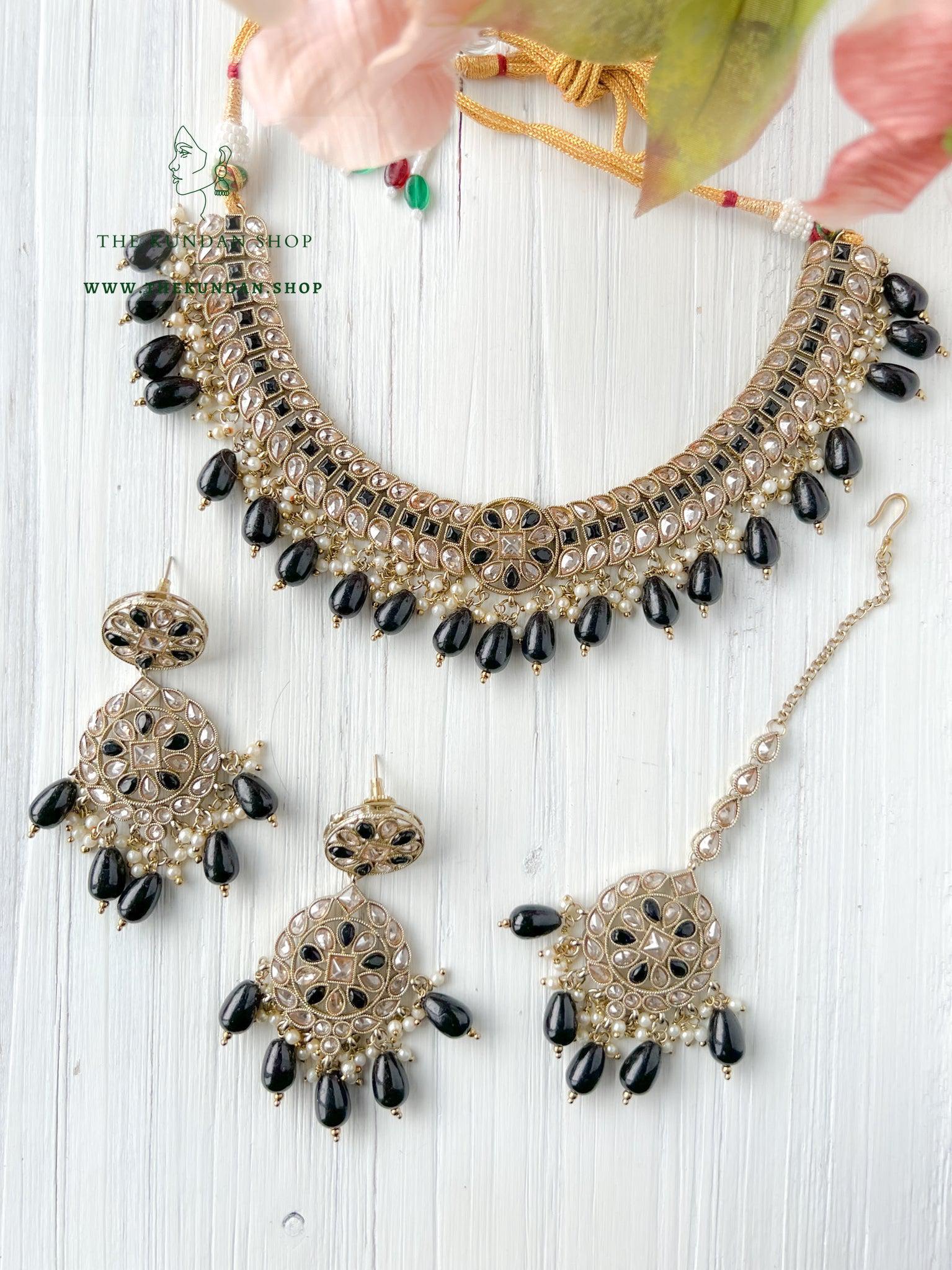 Sundown in Black Necklace Sets THE KUNDAN SHOP 