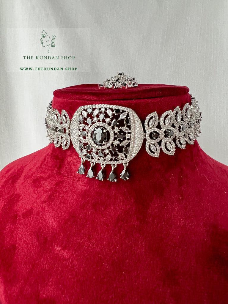 Boundless in Silver &amp; Black Necklace Sets THE KUNDAN SHOP 