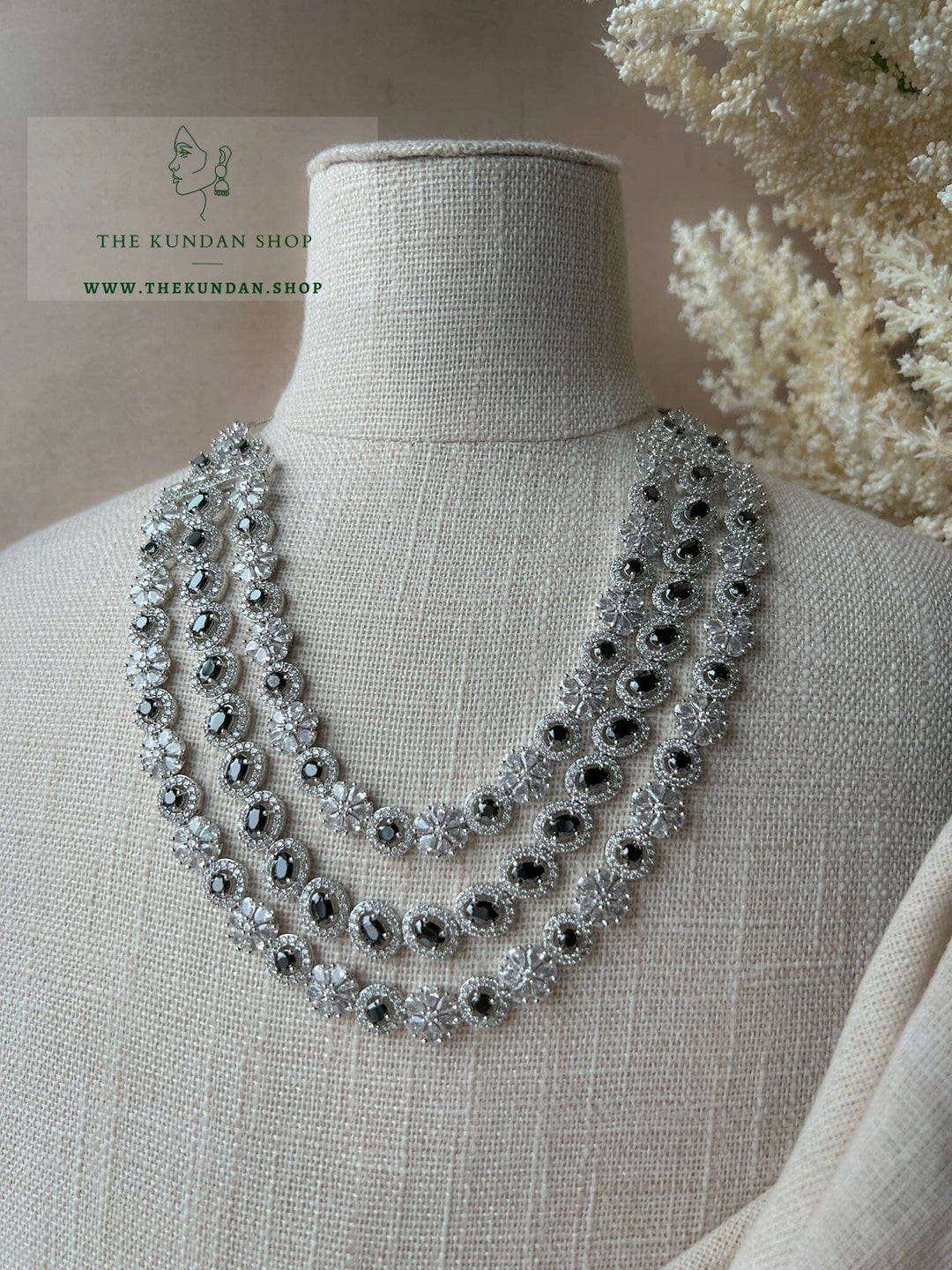 React in Silver & Black Necklace Sets THE KUNDAN SHOP 
