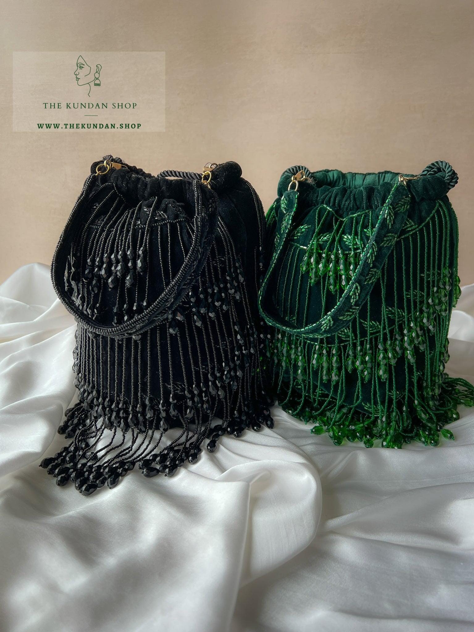 Beaded Bliss in Black Clutch THE KUNDAN SHOP 
