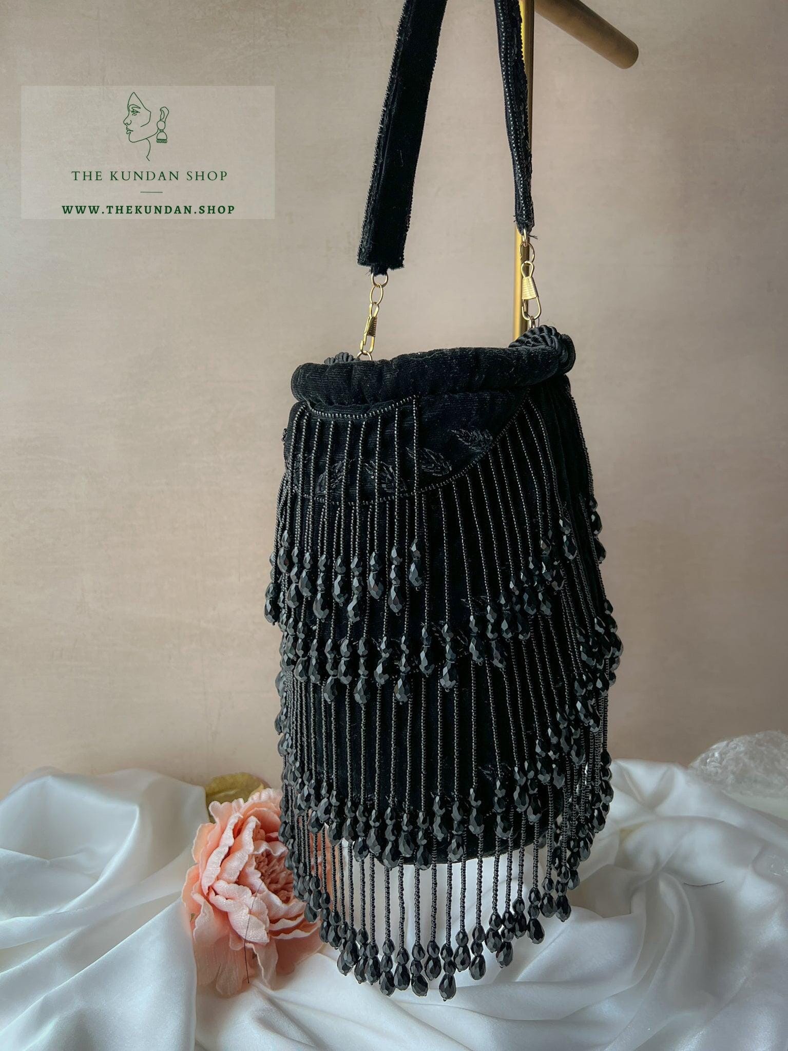 Beaded Bliss in Black Clutch THE KUNDAN SHOP 