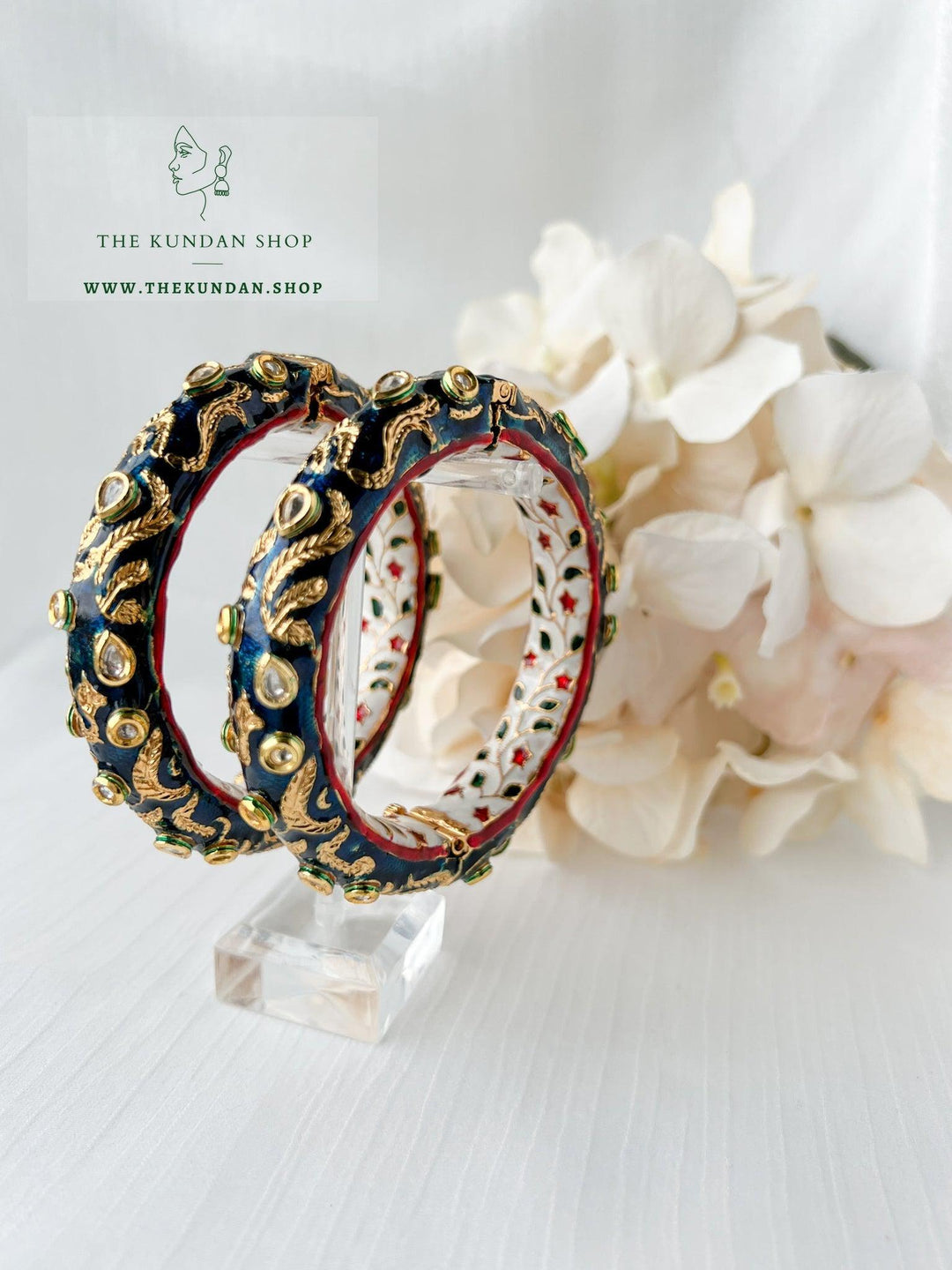 Gold Flakes in Midnight Bangles THE KUNDAN SHOP 