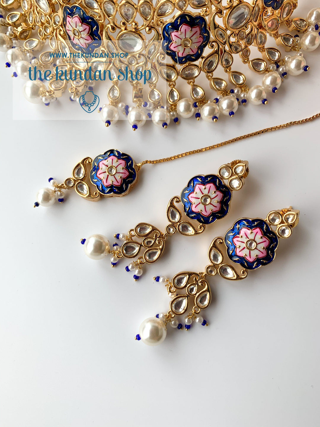 A Bridesmaid's Tale in Blue, Necklace Sets - THE KUNDAN SHOP