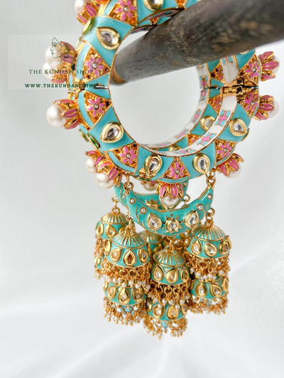 Meenakari Textures in Blue Bangles THE KUNDAN SHOP 