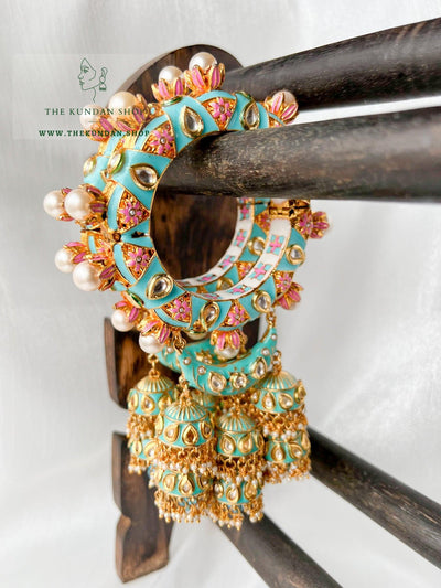 Meenakari Textures in Blue Bangles THE KUNDAN SHOP 