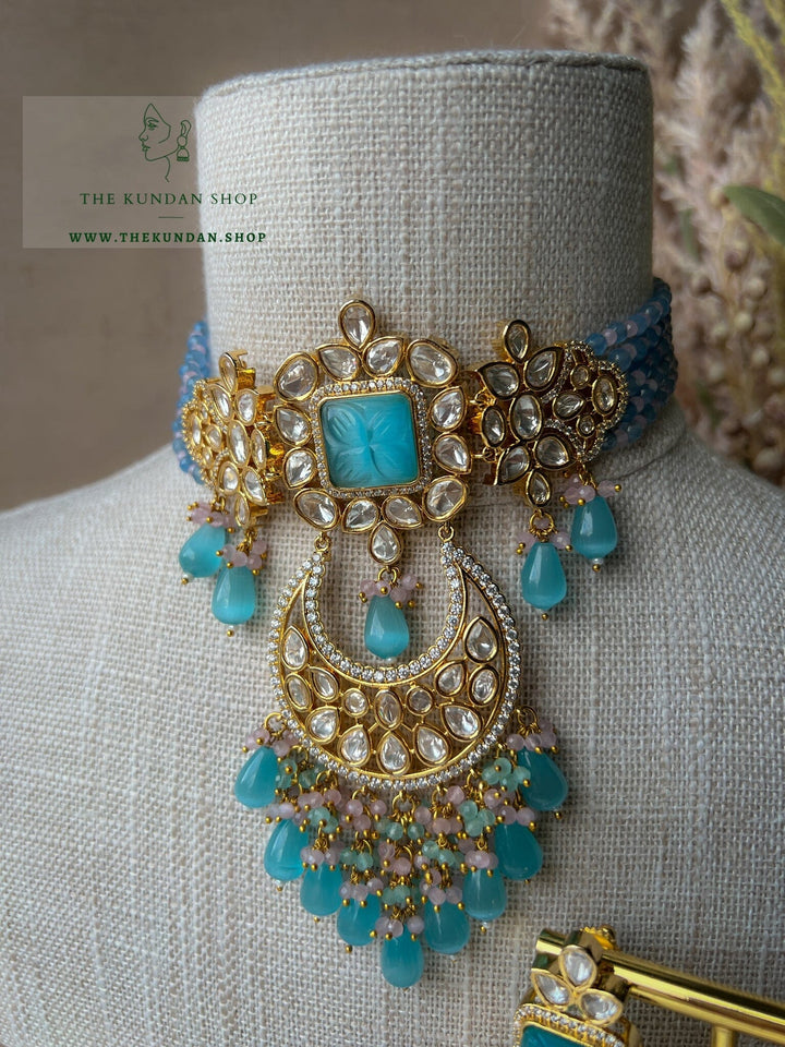 Importance in Blue & Pink Necklace Sets THE KUNDAN SHOP 