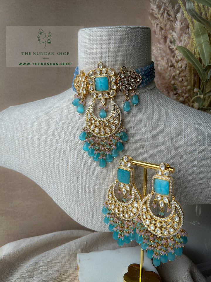 Importance in Blue & Pink Necklace Sets THE KUNDAN SHOP 