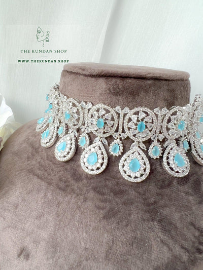 Adore in Silver & Feroza Necklace Sets THE KUNDAN SHOP 