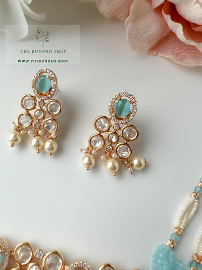 Precise Kundan in Blue Necklace Sets THE KUNDAN SHOP 