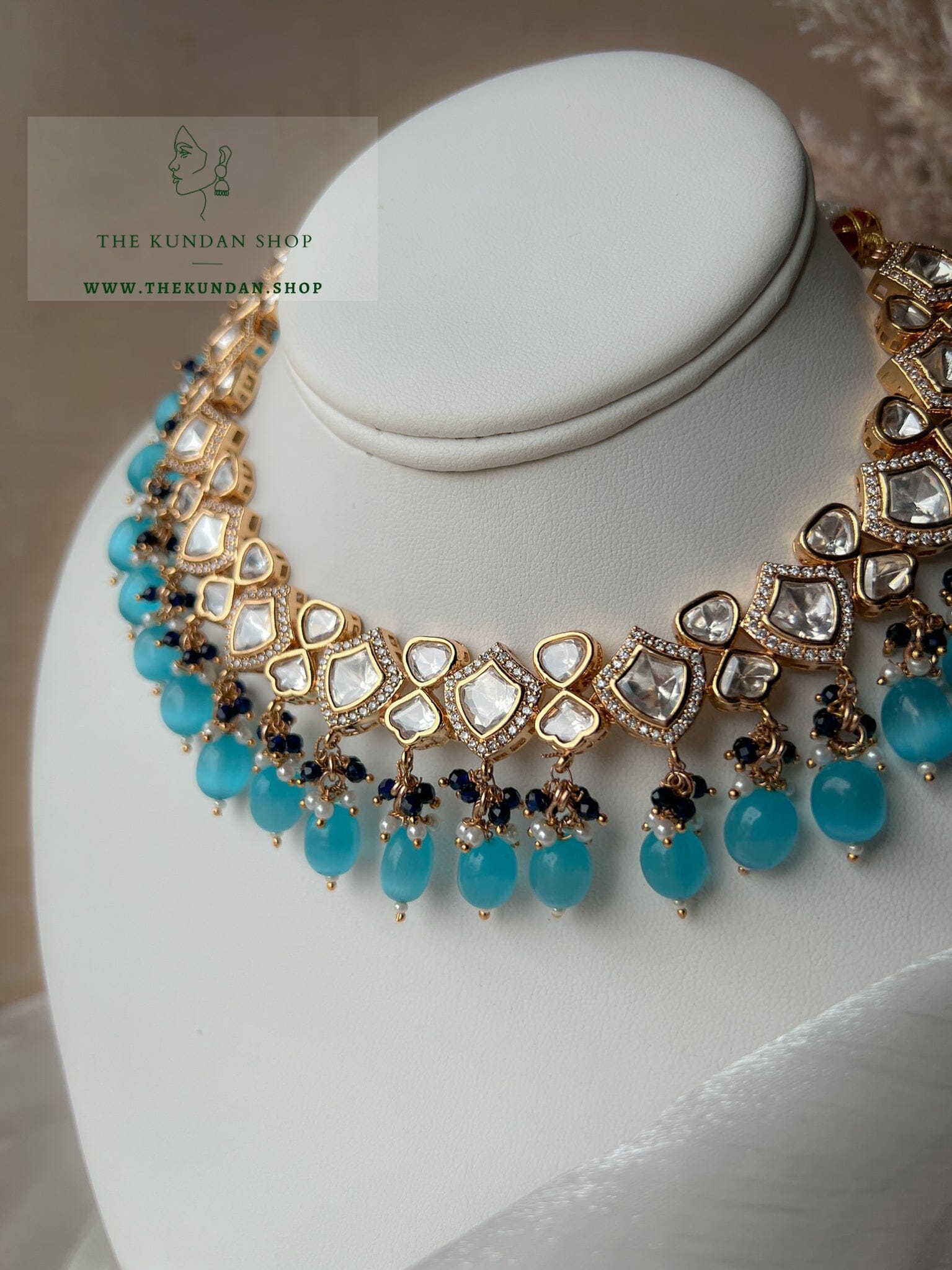 Little Surprise in Blues Necklace Sets THE KUNDAN SHOP 