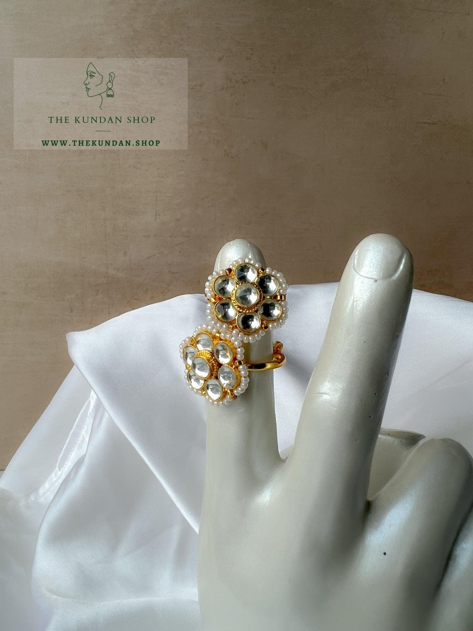 Botanic Ring in Clear Ring THE KUNDAN SHOP 