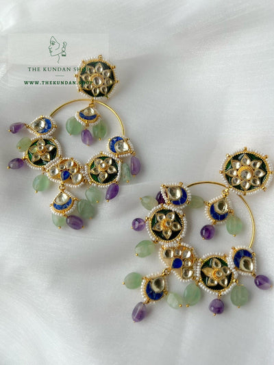 Galaxy Chaandbaalis in Kundan Earrings THE KUNDAN SHOP 