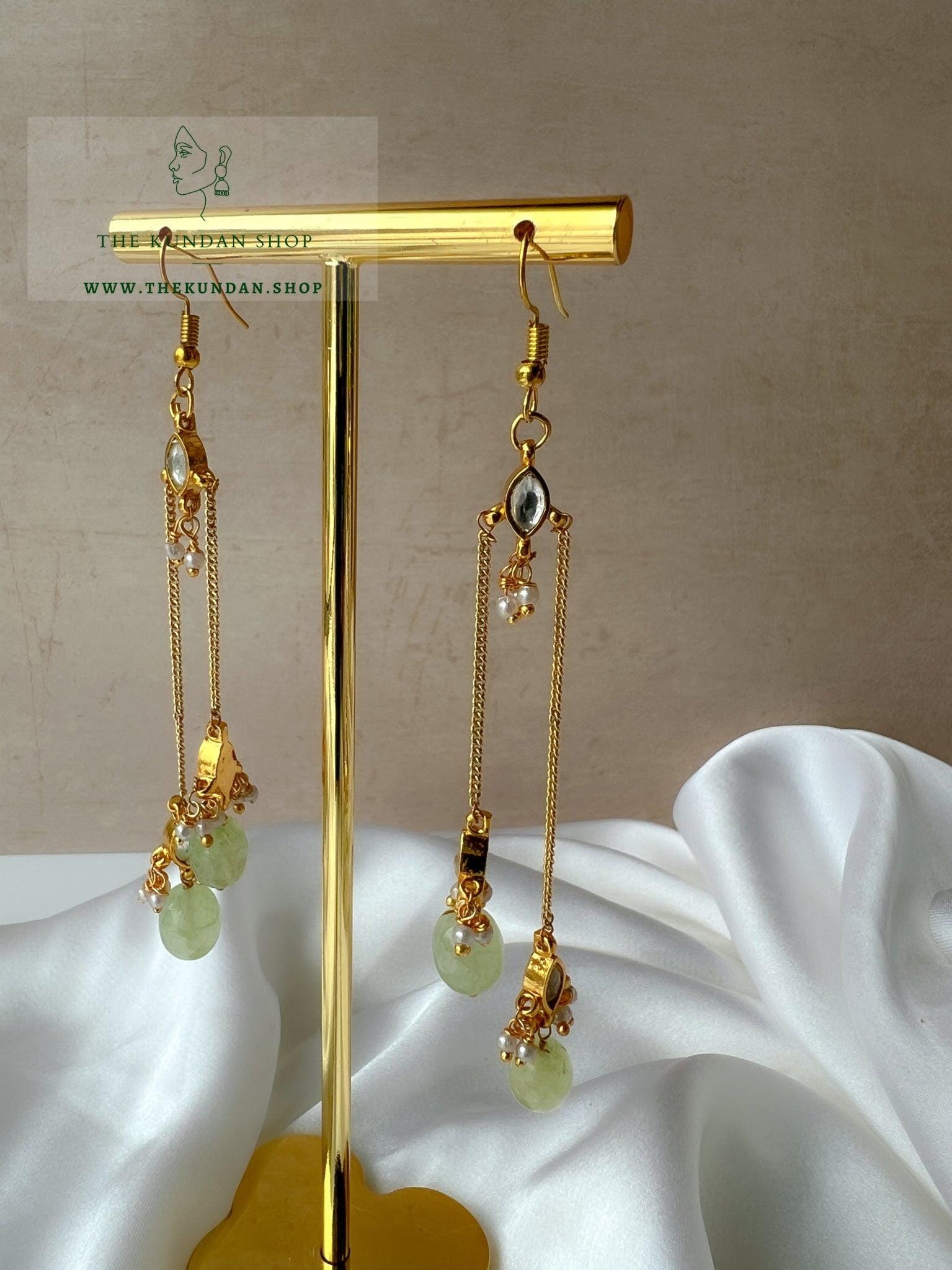 Chain Drops in Kundan Earrings Earrings THE KUNDAN SHOP 