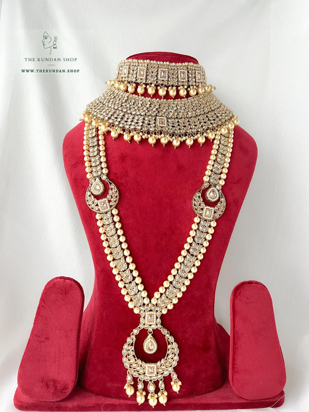 Idealize Bridal Set in Champagne Full Bridal Set THE KUNDAN SHOP 