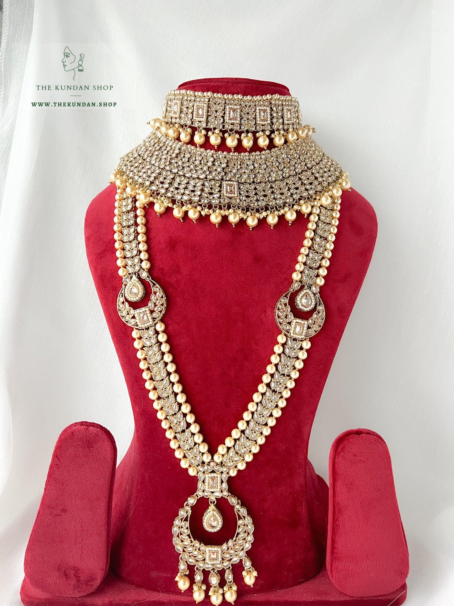 Idealize Bridal Set in Champagne Full Bridal Set THE KUNDAN SHOP 