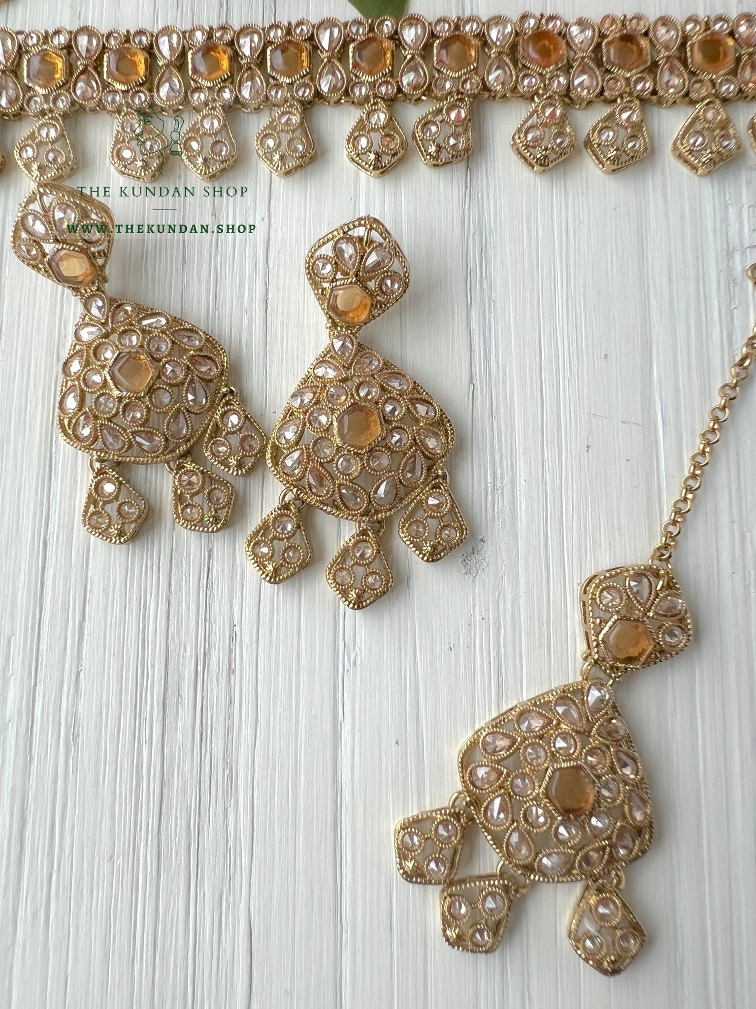 Curious in Champagne Necklace Sets THE KUNDAN SHOP 