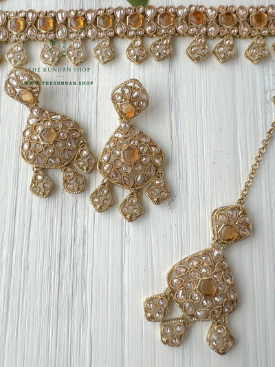 Curious in Champagne Necklace Sets THE KUNDAN SHOP 