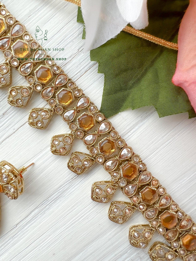 Curious in Champagne Necklace Sets THE KUNDAN SHOP 
