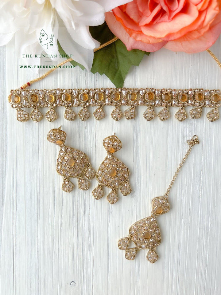 Curious in Champagne Necklace Sets THE KUNDAN SHOP 