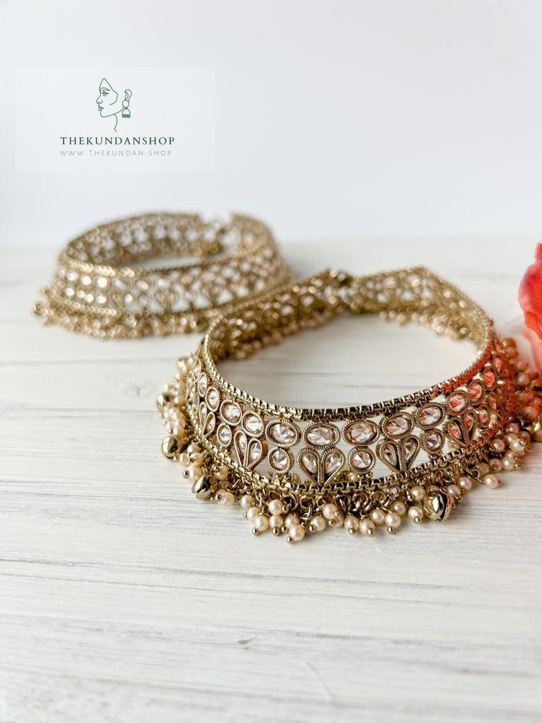 Enriched in Champagne Anklets THE KUNDAN SHOP 