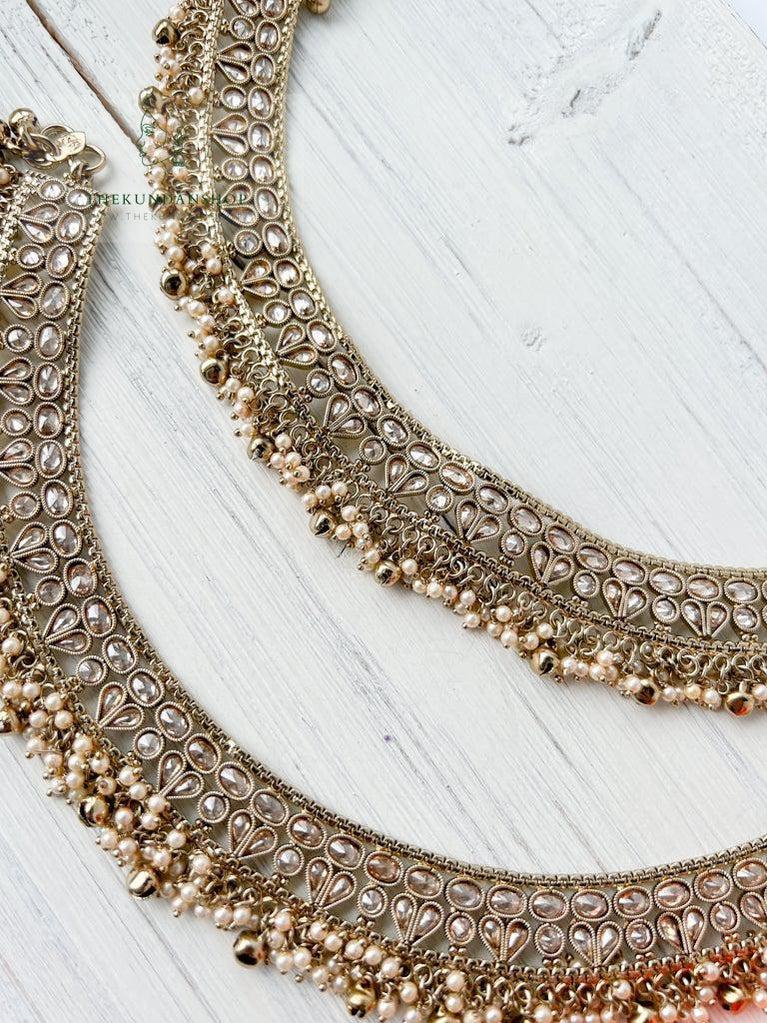 Enriched in Champagne Anklets THE KUNDAN SHOP 