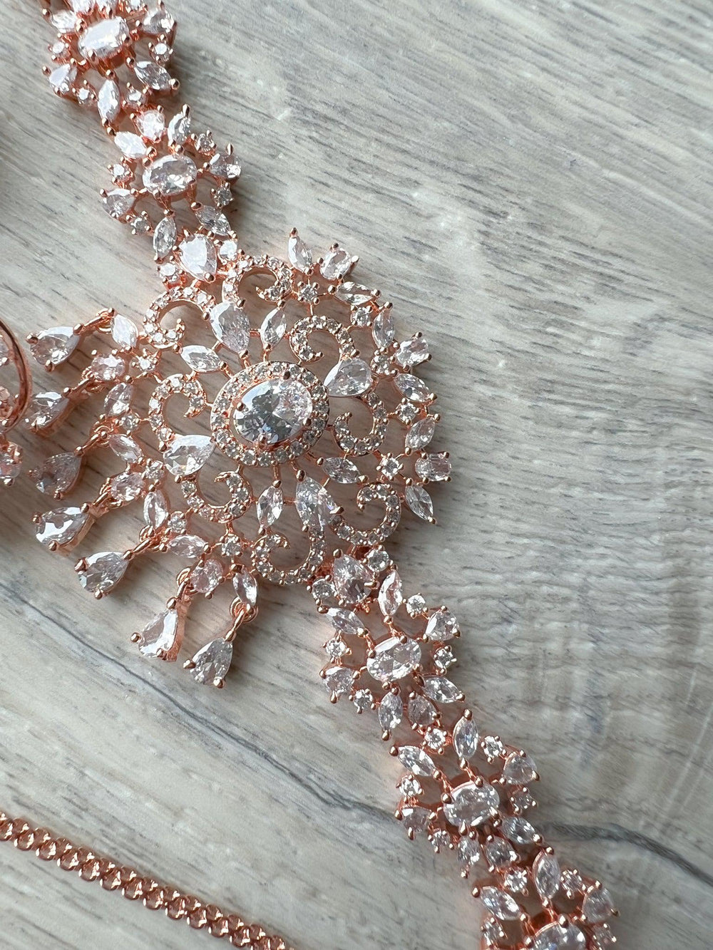 Charisma in Rose Gold Necklace Sets THE KUNDAN SHOP 