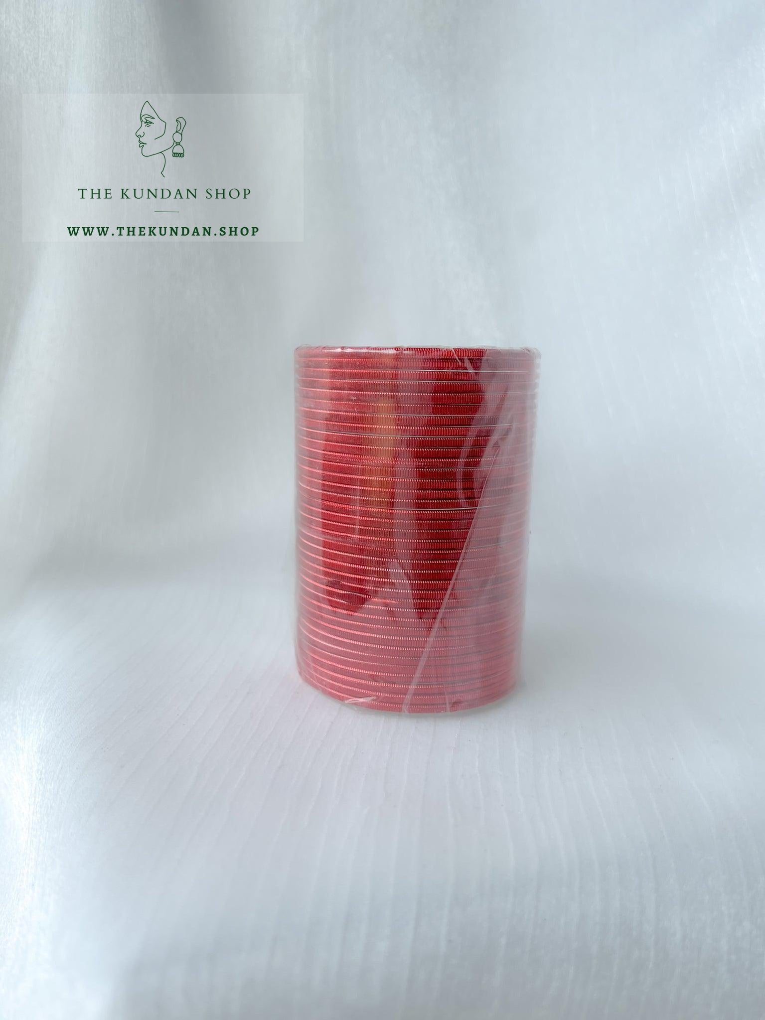 Sheen Bangle Stack - Cherry Red Bangles THE KUNDAN SHOP 