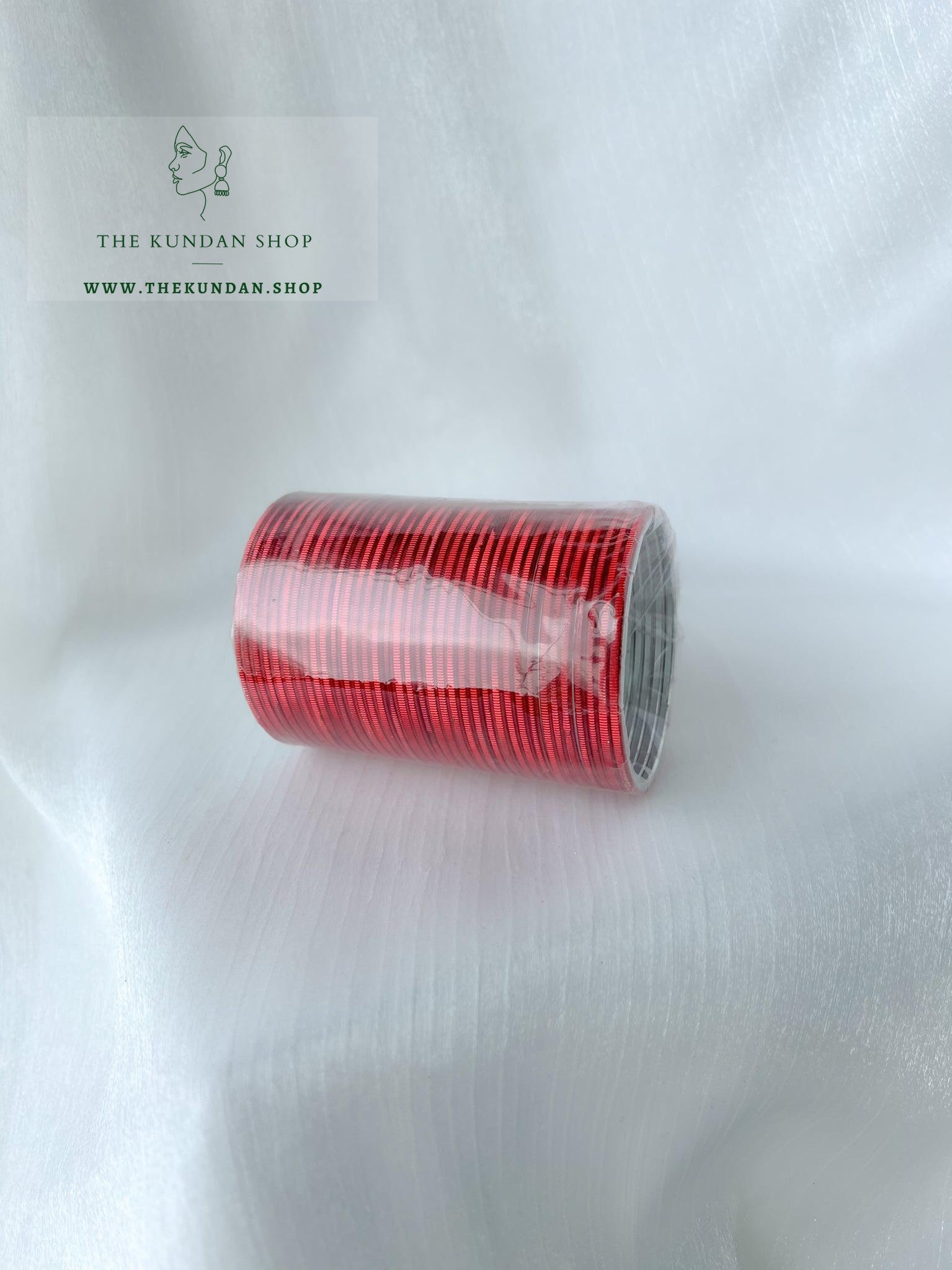 Sheen Bangle Stack - Cherry Red Bangles THE KUNDAN SHOP 