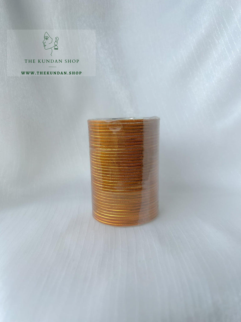 Sheen Bangle Stack - Chrome Yellow Bangles THE KUNDAN SHOP 
