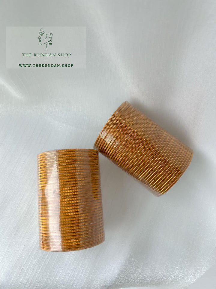 Sheen Bangle Stack - Chrome Yellow Bangles THE KUNDAN SHOP 