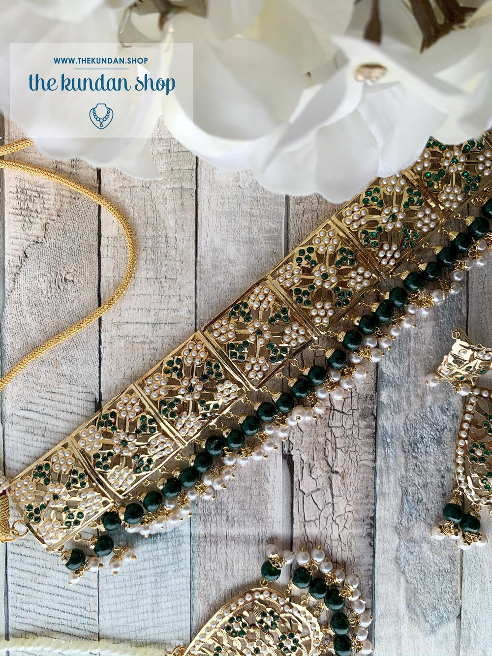 Classic & Timeless: Rejuvenated in Green, Necklace Sets - THE KUNDAN SHOP