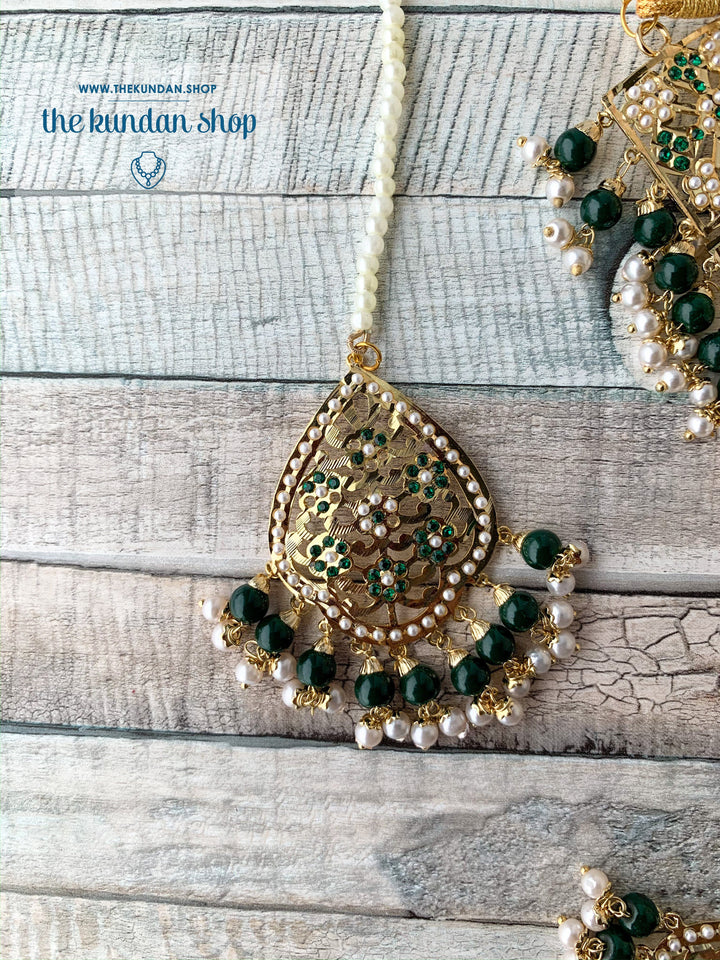 Classic & Timeless: Rejuvenated in Green, Necklace Sets - THE KUNDAN SHOP